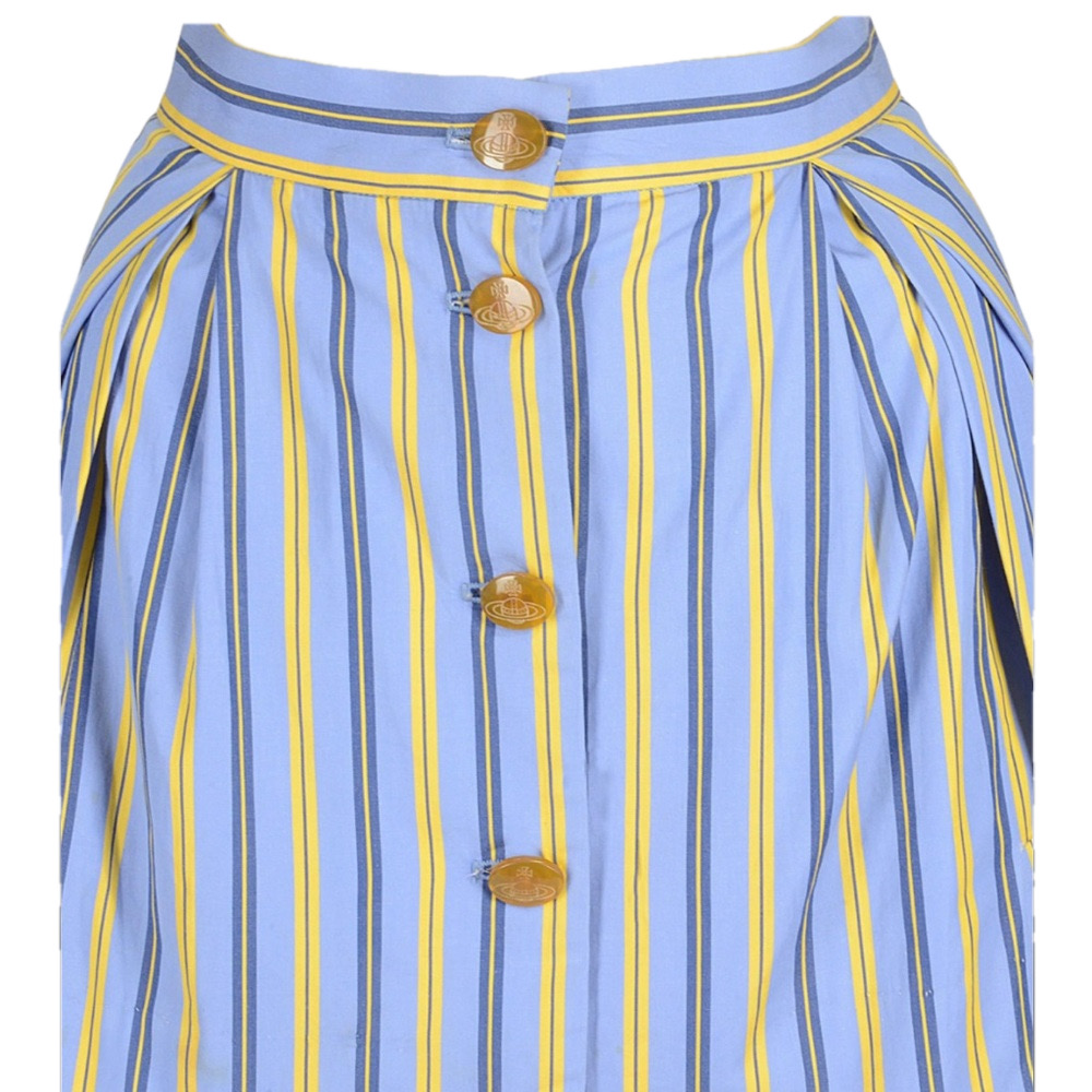Ardene Skirt Vertical Stripes Elastic Waistband Button-Front Women's Size Medium